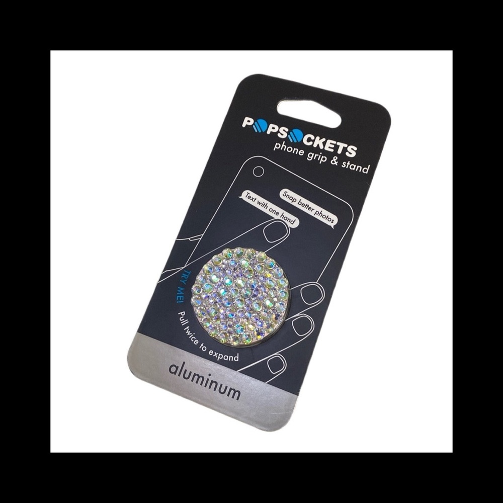 Luxe Crystal Vitrail Moonstone PopSocket Phone Holder Grip New